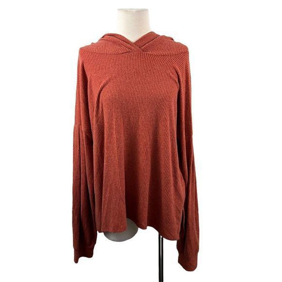 NWT PROJECT SOCIAL T Orange‎ Ribbed Hooded Sweater (XL) - Picture 8 of 8